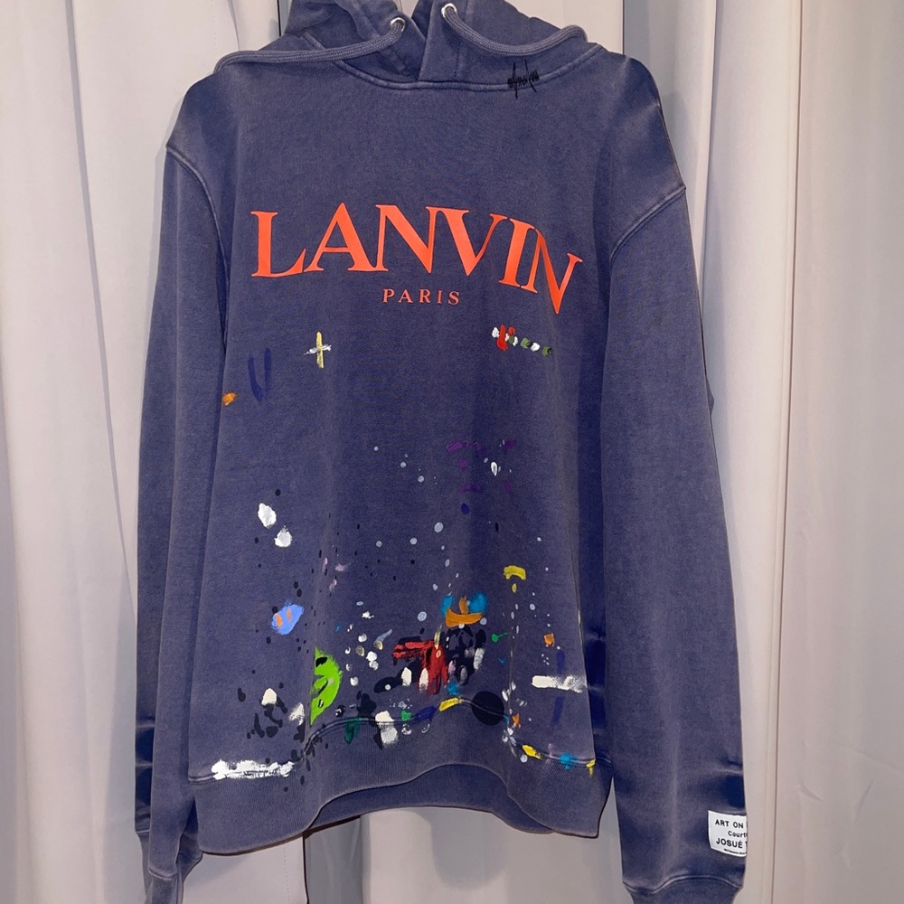 GALLERY DEPT X LANVIN FADED HAND PAINTED HOODIE SIZE LARGE